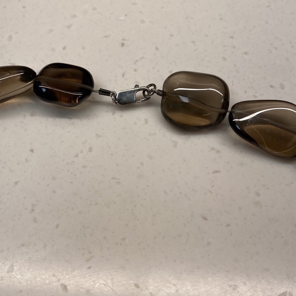 Natural Smoky Quartz Necklace Oval Smooth Beaded. Single strand, Rare find - Picture 3 of 11